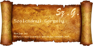 Szolcsányi Gergely névjegykártya